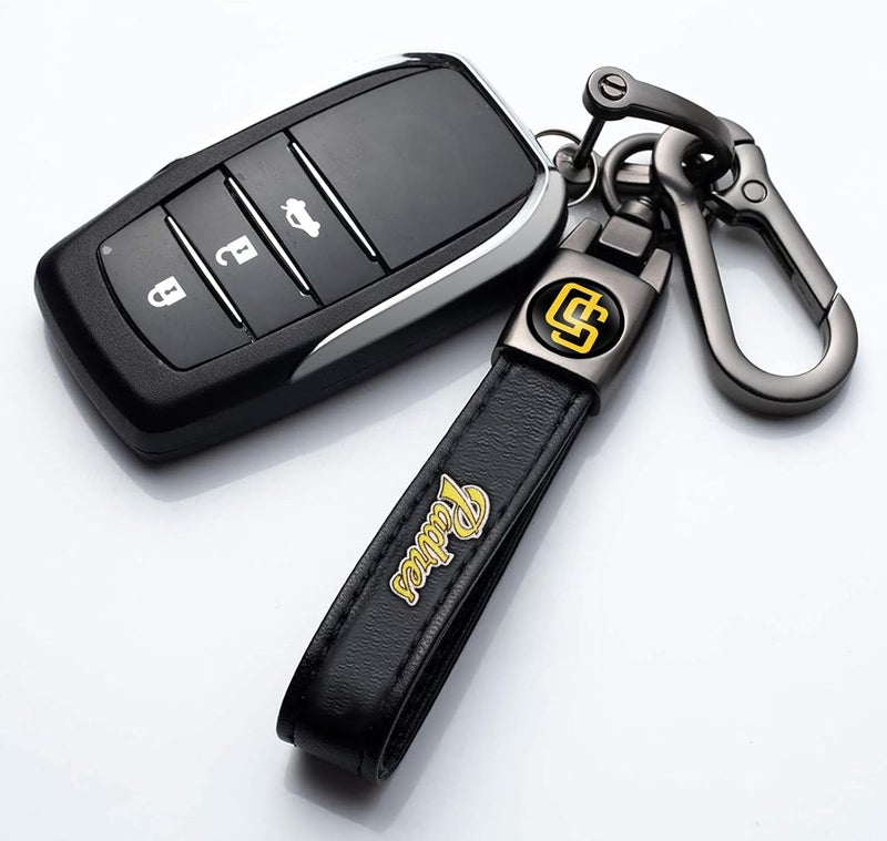 Kaleduo for SD Padres Baseball Fans Car Keychain with Tire Valve Caps, Car Keyring and Valve Stem Caps Compatible with Key Fob Holder, Delicate Gifts for Men Women, Padres - Image 4